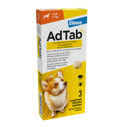 Adtab kauwtablet voor honden (&gt;5,5 - 11 kg) 3 tabletten