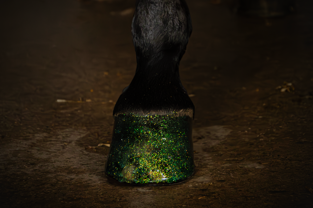 Excellent Horse Hi Gloss Glitter Hoof Polish Green 150 ml