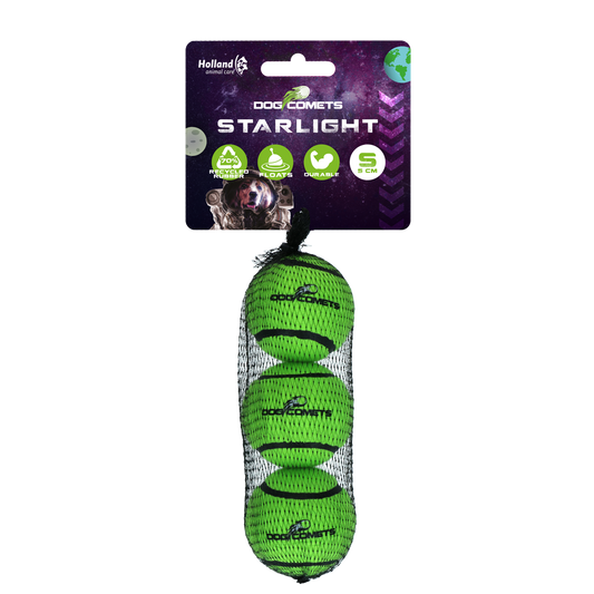 Dog comets Starlight Tennisbal S Groen 3st