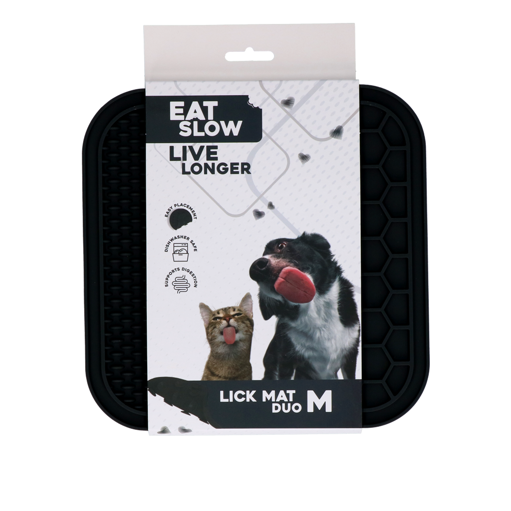 Eat Slow Live Longer Lick Mat Duo M Grey