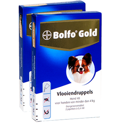 Bolfo Gold 40 hond (&lt;4 kg) - 2 pip