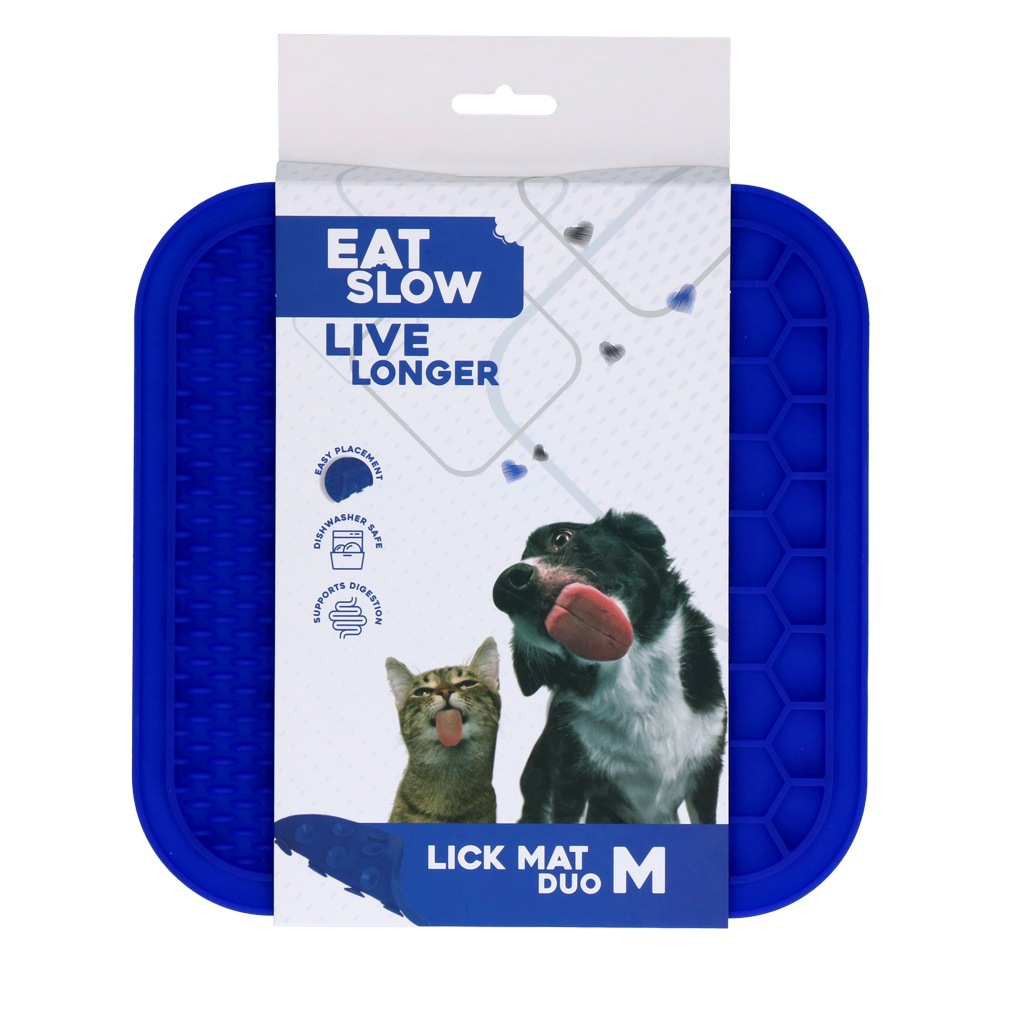 Eat Slow Live Longer Lick Mat Duo M Blue