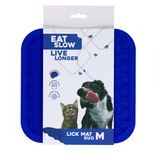 Eat Slow Live Longer Lick Mat Duo M Blue