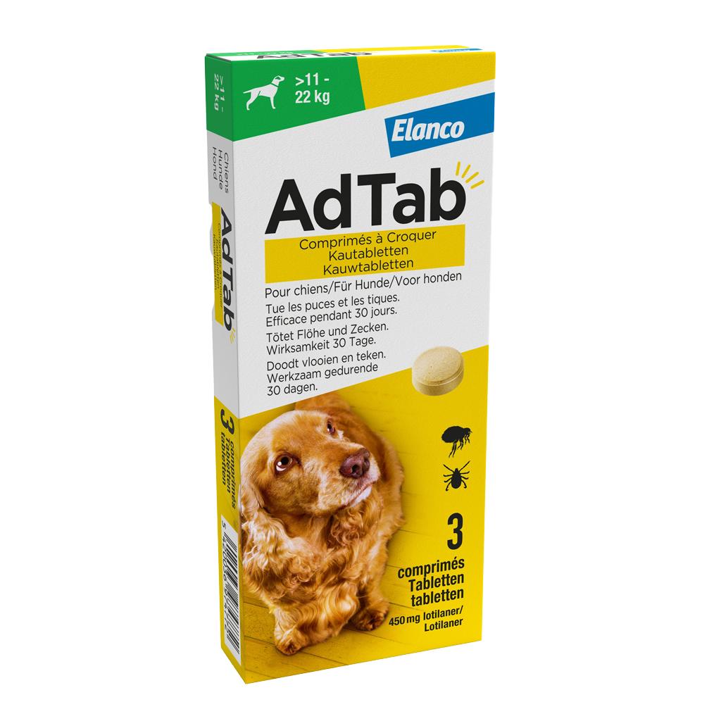 Adtab kauwtablet voor honden (&gt;11 - 22 kg) 3 tabletten