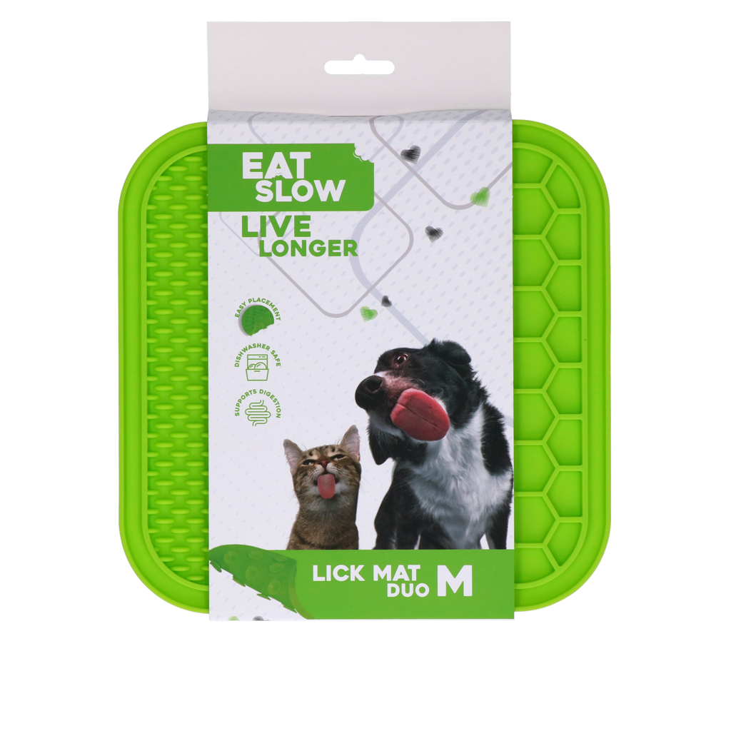 Eat Slow Live Longer Lick Mat Duo M Green