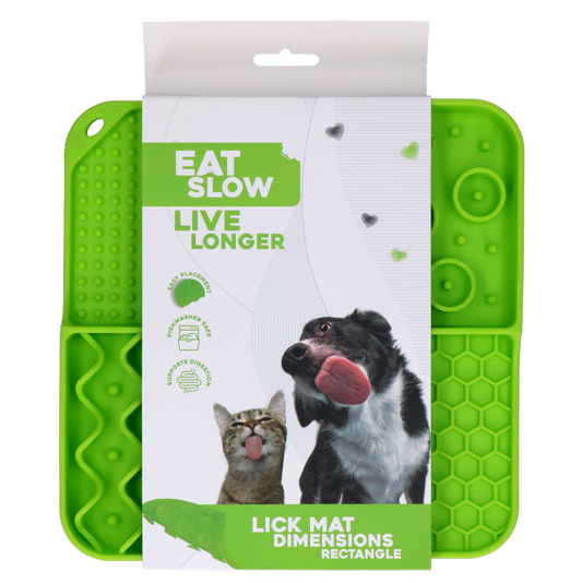 Eat Slow Live Longer Lick Mat Dimensions Rectangle Green