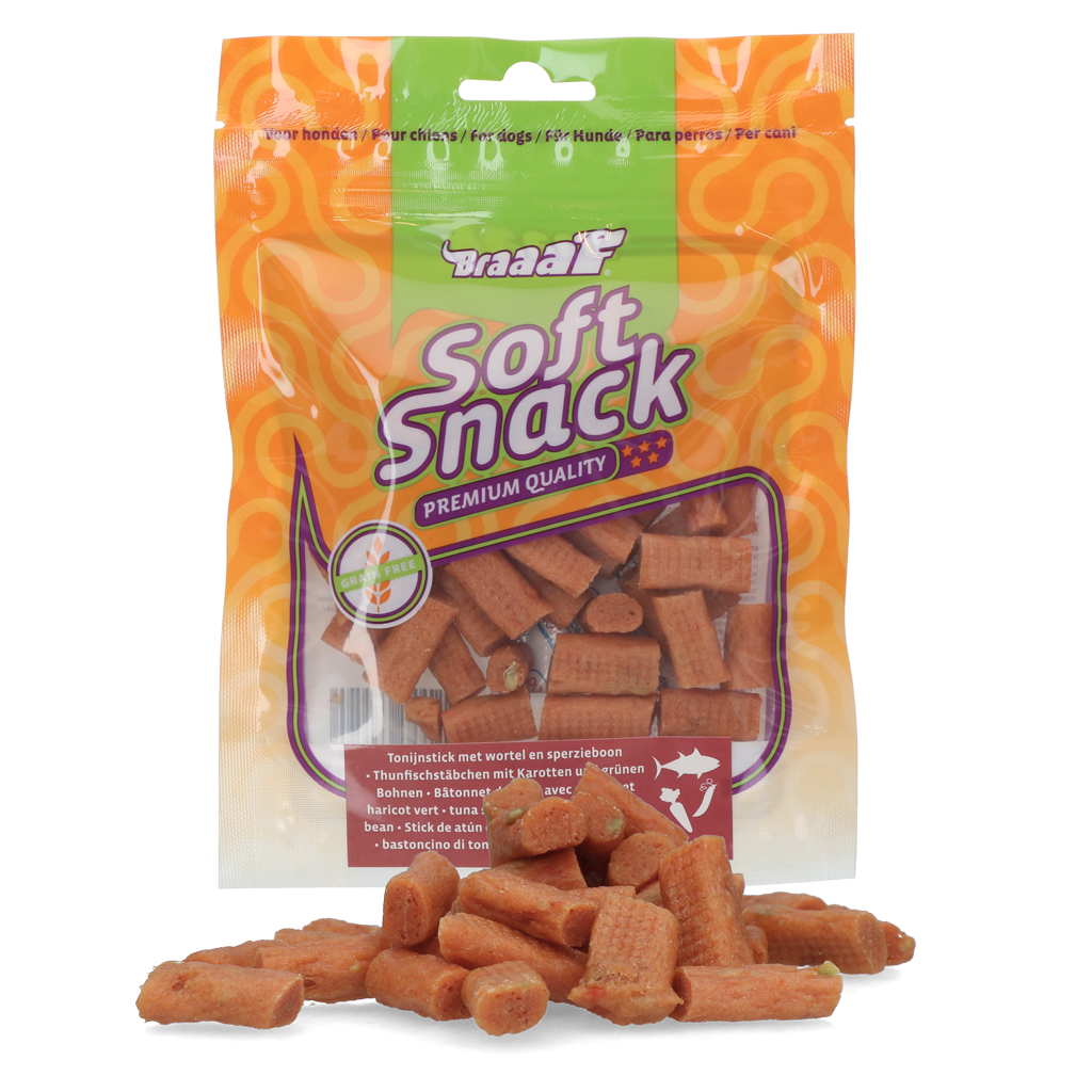 Braaaf Soft Snack Tonijnstick met wortel en sperzieboon