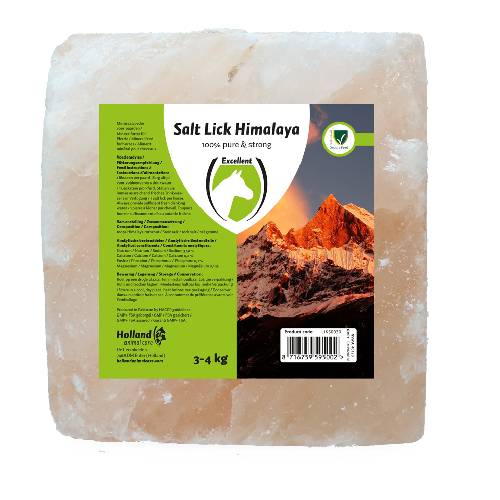 Excellent Horse Salt Lick Himalaya 3-4 kg (Met touw)