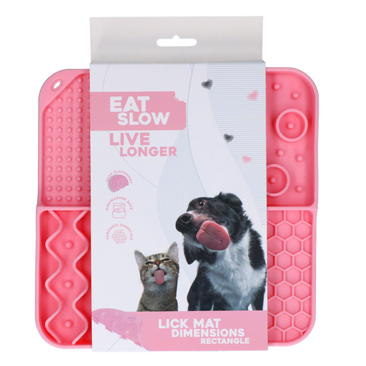 Eat Slow Live Longer Lick Mat Dimensions Rectangle Pink