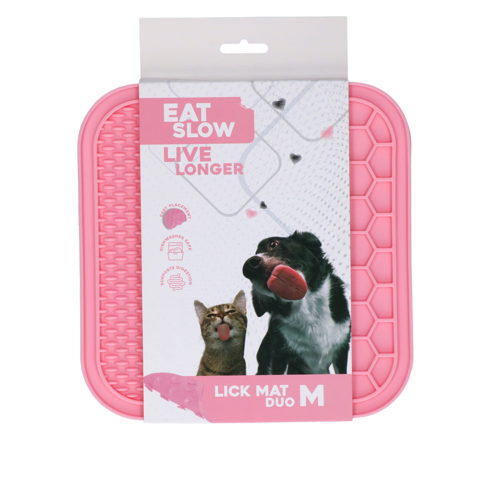 Eat Slow Live Longer Lick Mat Duo M Pink